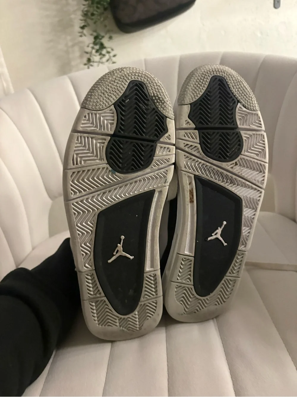 Jordon 4 Retro White and Taupe Mesh